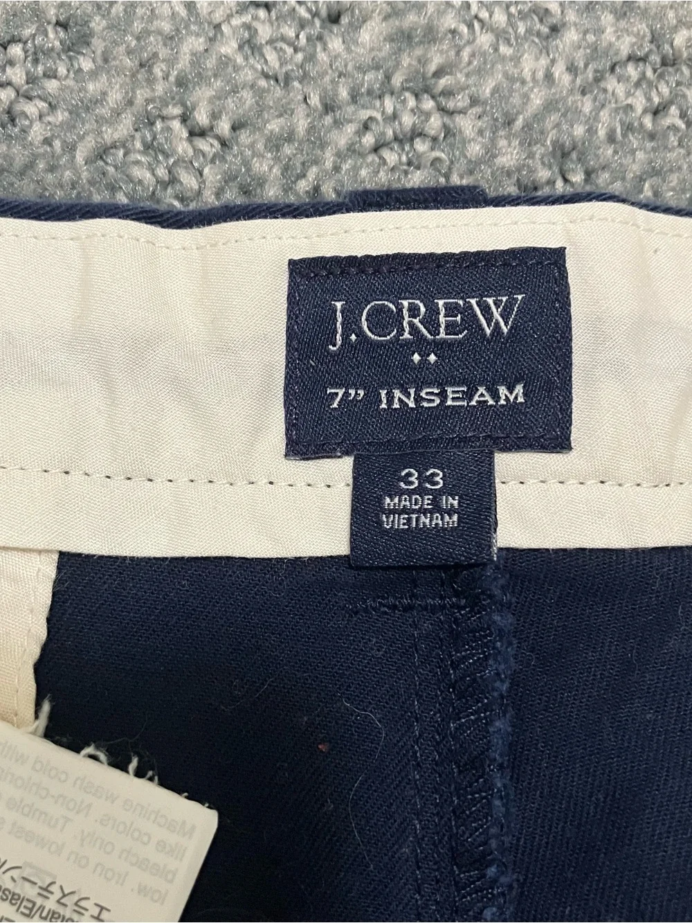 J. Crew Men's Navy Flat-Front Cotton Shorts